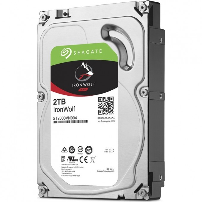 Жесткий диск SEAGATE NAS IRONWOLF ORIGINAL SATA-III 2TB (5900RPM) 64MB 3.5" ST2000VN004 Жесткий диск SEAGATE NAS IRONWOLF ORIGINAL SATA-III 2TB (5900RPM) 64MB 3.5" ST2000VN004