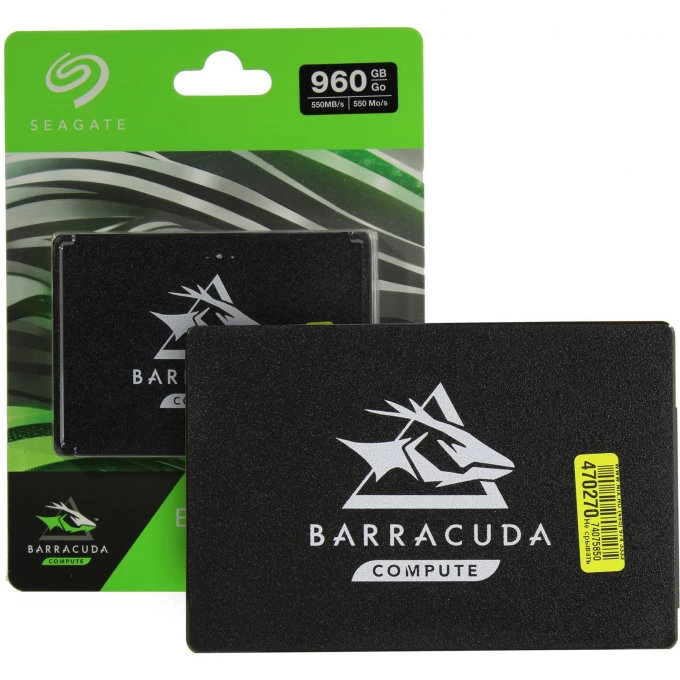 Накопитель SSD SEAGATE BARRACUDA Q1 2.5" 960GB SATA-III 3D QLC NAND ZA960CV1A001 Накопитель SSD SEAGATE BARRACUDA Q1 2.5" 960GB SATA-III 3D QLC NAND ZA960CV1A001